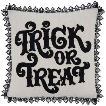 Saro Lifestyle Trick Or Treat  Decorative Pillow Cover, Natural, 16"