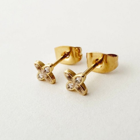 Crystal Petal Studs in Gold, Rose Gold, Silver - Honeycat - image 1 of 4