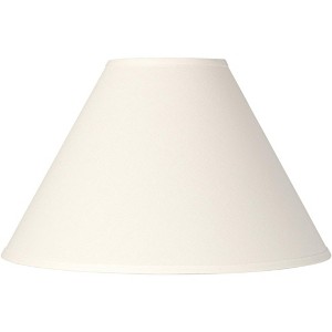 Springcrest Collection 6" Top x 17" Bottom x 10" High x 11 1/2" Slant Lamp Shade Replacement Large White Chimney Country Linen Spider Harp Finial - 1 of 4