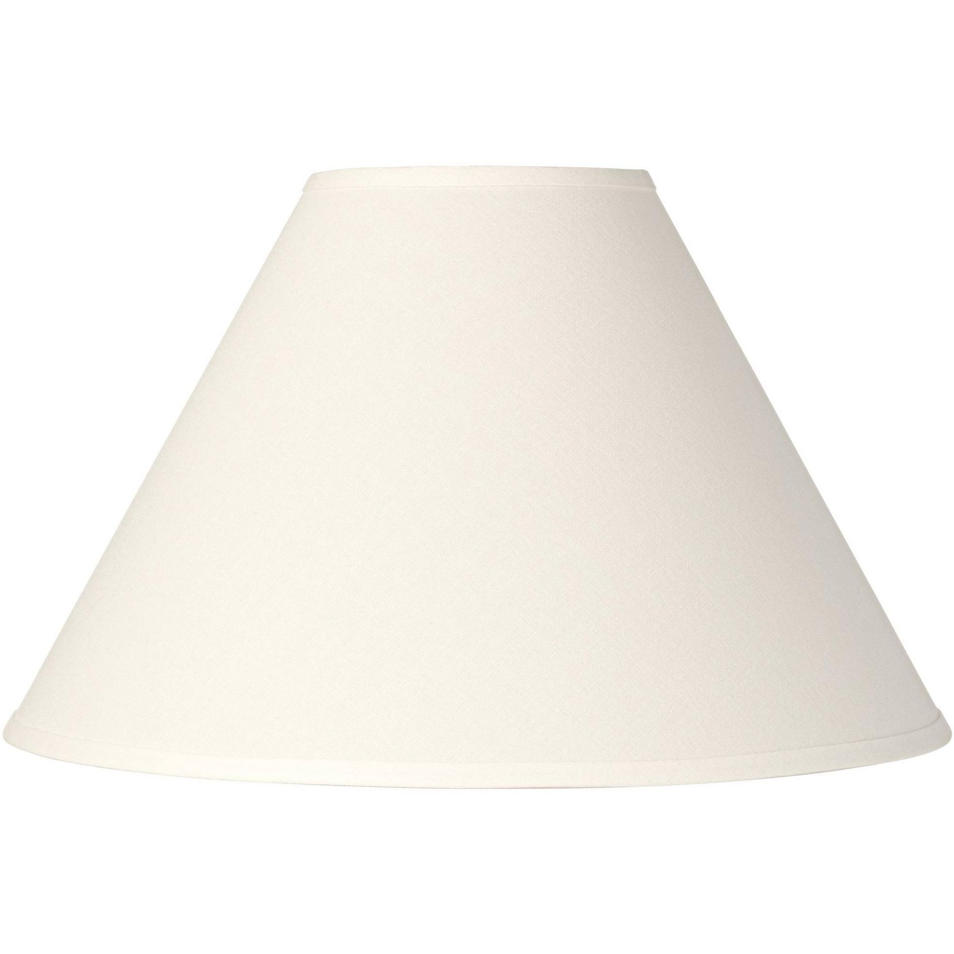 Springcrest Collection 6" Top x 17" Bottom x 10" High x 11 1/2" Slant Lamp Shade Replacement Large White Chimney Country Linen Spider Harp Finial