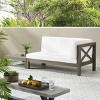 Christopher Knight Home Brava Outdoor Acacia Wood Right Arm Loveseat and Coffee Table Set with Cushion - 2 of 4