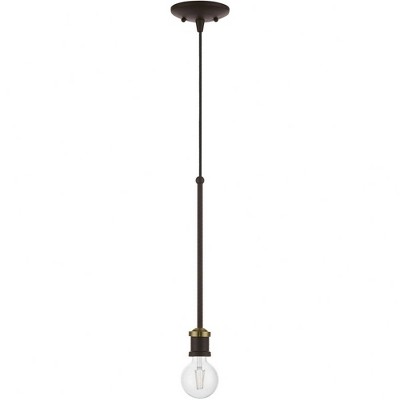Mini Lansdale Bronze & Antique Brass 1-Light Indoor/Outdoor Pendant