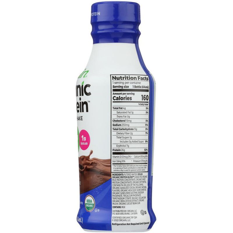 Orgain Organic Creamy Chocolate Nutritional Protein Shake - Case of 12/14 oz, 4 of 7