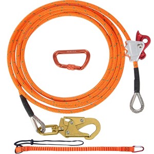 VEVOR 16mm Steel Core Flipline, 12ft(3.6m) Arborist Flipline, Flip Line for Tree Climbing with Alloy Steel Snap Hook, Orange - 1 of 4