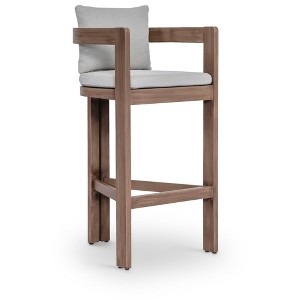 Meridian Furniture,Newport Water Resistant Fabric Upholstered Outdoor Patio Bar Stool - 1 of 4