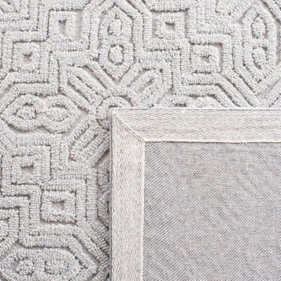Gray Geometric Handmade Wool 6' x 9' Tufted Area Rug