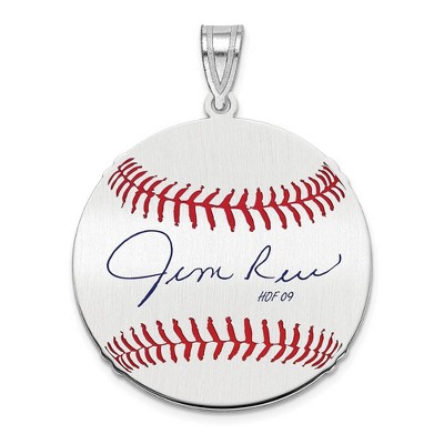 Black Bow Jewelry Sterling Silver Jim Rice Signature MD Enamel Baseball Pendant