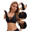 INSPIRE CHIC Women's Deep V Push Up Wirefree Seamless Mesh Plunge Bras Light and Breathable Minimizers - 3 of 4