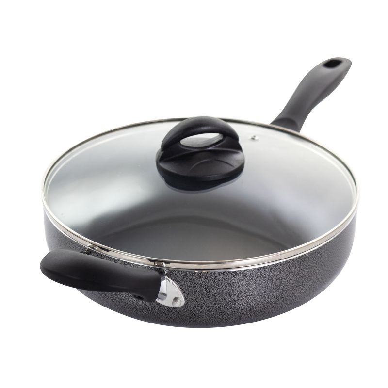 Oster Clairborne 10.25 Inch Aluminum Sauté Pan with Lid in Charcoal Grey, 1 of 11