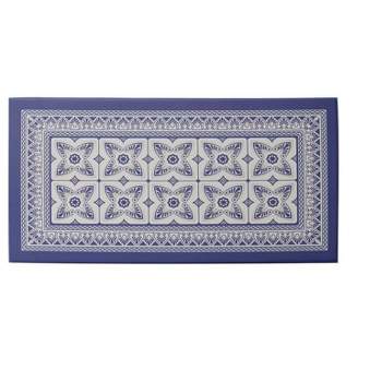 J&V TEXTILES 20" x 39" Comfort Collection Anti-Fatigue Kitchen Floor Mat (Blue Geo)