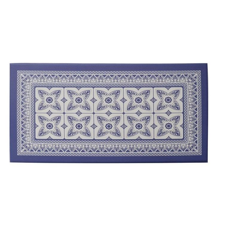 J&V TEXTILES 20" x 39" Comfort Collection Anti-Fatigue Kitchen Floor Mat (Blue Geo), 1 of 5