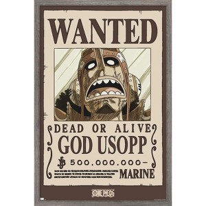 Trends International One Piece - God Usopp Wanted Poster Framed Wall Poster Prints - 1 of 4