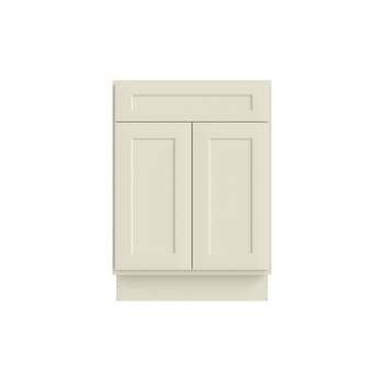 HOMLUX 24 in. W  x 21 in. D  x 34.5 in. H Bath Vanity Cabinet without Top in Shaker Antique White
