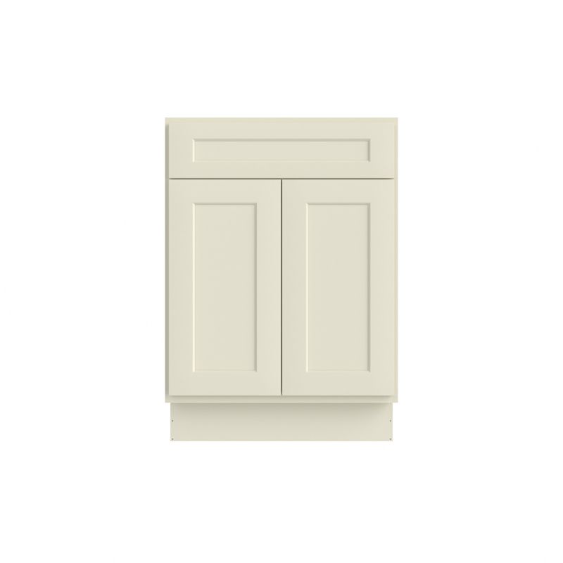 HOMLUX 24 in. W  x 21 in. D  x 34.5 in. H Bath Vanity Cabinet without Top in Shaker Antique White, 1 of 7