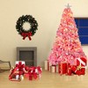 Angel Sar 6FT Pink Artificial Christmas Tree, Unlit Pine Tree with 1000 Tips, Sturdy Metal Stand for Home Office Party Decor - 2 of 4
