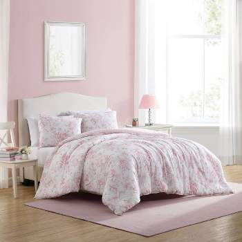 Laura Ashley Ailyn Floral 100% Cotton Bonus Comforter Set includes Shams  and Decorative Pillows & Reviews