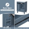 Mshliw 24 Inch Bathroom Vanity with Ceramic Sink, Freestanding Storage Cabinet with Door Shelf, Deep Drawer and Pull-Out Basket,Blue Grey - 4 of 4