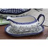 Blue Rose Polish Pottery S119 Manufaktura Gravy Boat & Plate - 3 of 3
