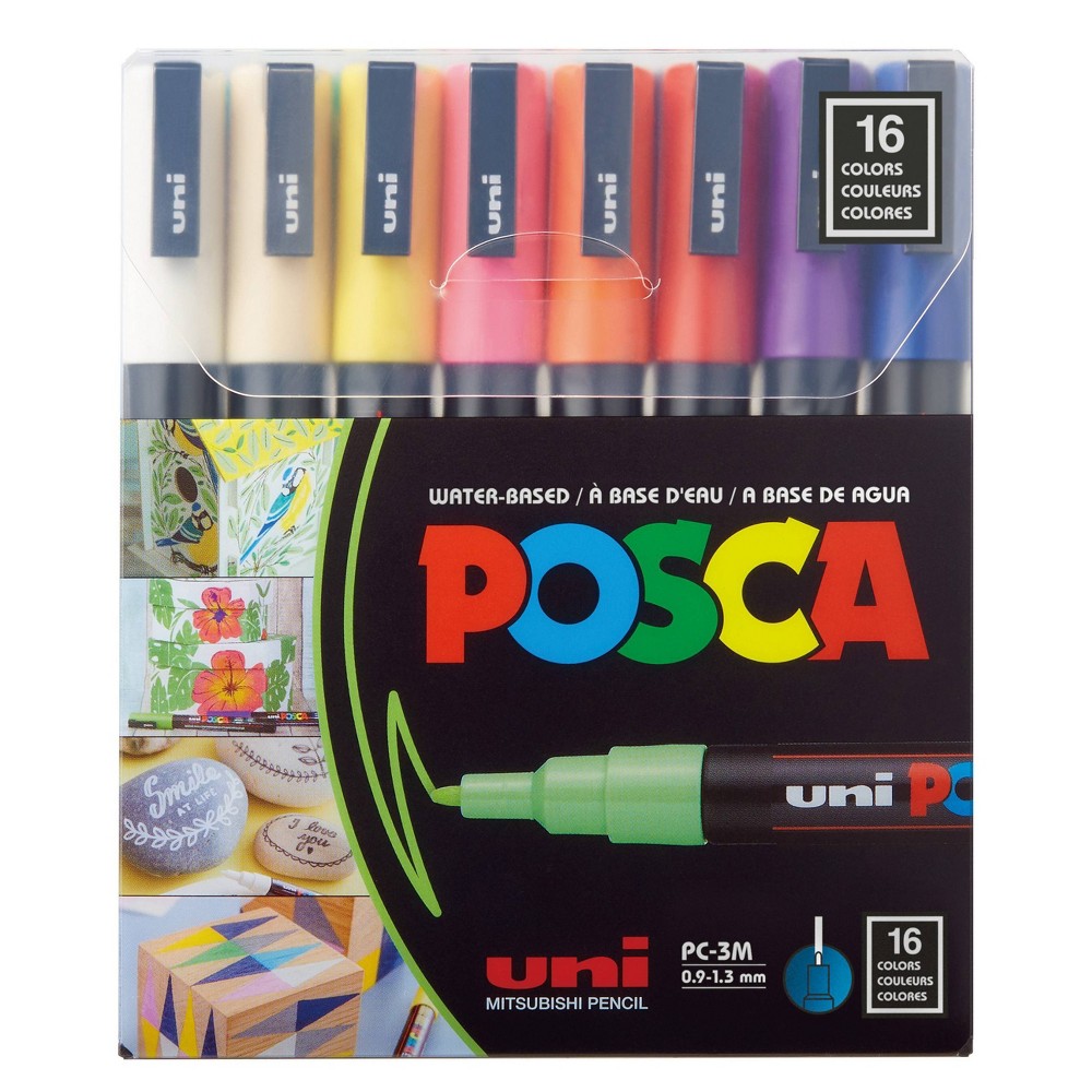 GTIN 4902778246122 product image for uni-ball 16pk POSCA PC-3M Water Based Paint Markers Fine Tip (0.9-1.3mm) | upcitemdb.com