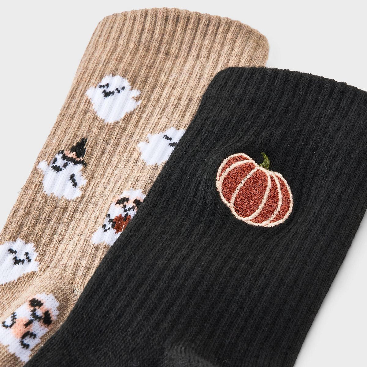 Girls' 2pk Halloween Pumpkin & Ghost Socks - Cat & Jack™ - thumbnail 3