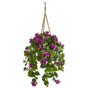 Nearly Natural Bougainvillea Artificial Plant in Basket - 1 of 1