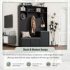 The Misty Moon Black Hall Tree Functional Hallway Shoe Cabinet with Bench and Cushion Modern Coat Rack with Hooks - 2 of 4