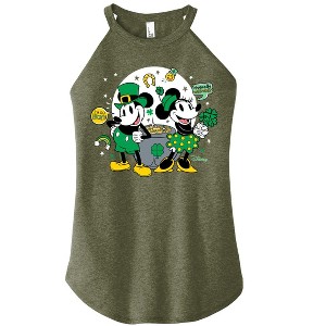 Women's - Disney - Mickey And Minnie Pot Of Gold Graphic High Neck Tank - 1 of 3