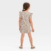 Grayson Mini Toddler Girls' Flutter Sleeve Leopard Printed & French Terry Shorts Set - Beige - image 2 of 4