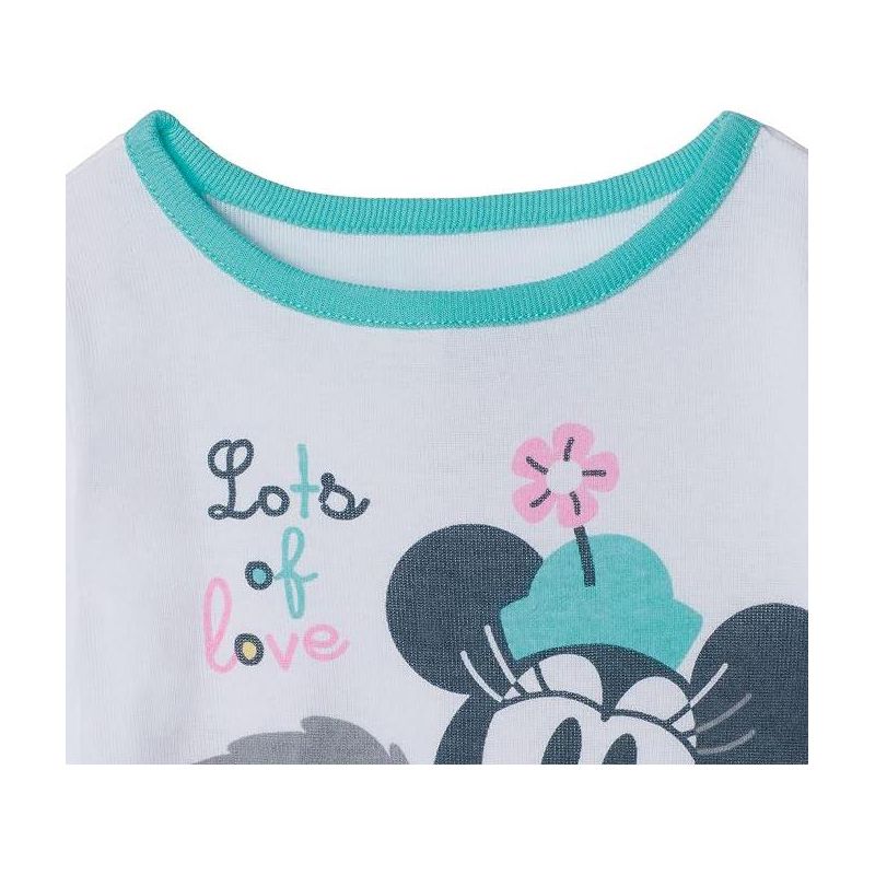 Disney Baby Girl's Minnie Mouse 4-piece Cotton Pajama Set, 3 of 8