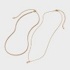 14K Gold Dipped Cubic Zirconia Initial Necklace Set 2pc - A New Day™ Gold - 2 of 3