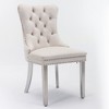 Zeus & Ruta Set of 2 Modern Velvet Dining Chairs with High-end Tufted Upholstery, Solid Wood Frame & Chrome Stainless Steel Plating Legs - 2 of 4