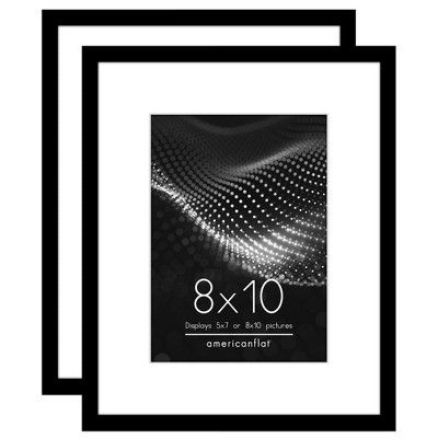 Americanflat Picture Frame with Mat - Modern Design, Shatter-Resistant Glass, Dual Sawtooth Hangers, Ideal for Home and Office Decor (2 Pack)