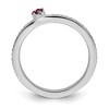 Black Bow Jewelry 14k White Gold, Created Ruby & 1/8 Ctw Diamond Stackable Ring - 2 of 4