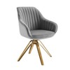 HOMLUX Mid-century Pyramid 360° Swivel Accent Chair Upholstered in Comfortable Velvet- Gold Plated Legs For Bedroom,Office,Dining - 4 of 4
