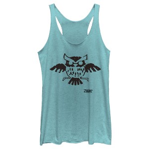 Women's Nintendo Legend of Zelda Link's Awakening Owl Hieroglyphic Racerback Tank Top - 1 of 3