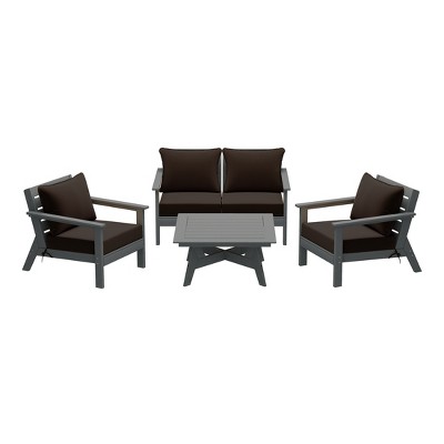 WestinTrends Avalon Outdoor 5-Piece Modular Sectional Patio Furniture Sofa Set