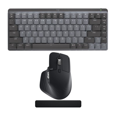 Logitech MX Mechanical Mini Linear Keyboard (Graphite) with Mouse and Palm Rest