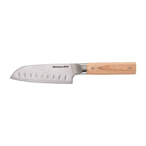 KitchenAid Premium 5" Damascus Santuko Knife: Forged Stainless Steel Blade, Riveted Wood Handle, Hand Wash, Lifetime Warranty - 1 of 4