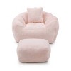 Oversized Bean Bag Chair with Footstool, Big Comfy Floor Sofa for Adults & Kids, Stuffed Lounge Seat for Bedroom or Living Room-The Pop Home - 4 of 4