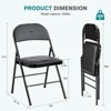 Dsvimoy Task and Office Chair Folding Chair with PU Leather Cushioned Seat for Events and Meetings, Black, 18"*18"*30.7" - 3 of 4