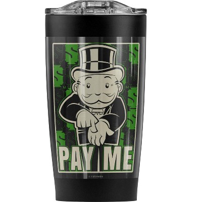 Monopoly Pay Me Steel Tumbler 20oz Coffee Travel Mug