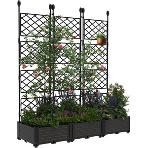 3 PCS Raised Garden Bed Kit with Trellis - Vertical Planter Box for Balcony Privacy Screen, Small Space Gardening,Vegetables & Flowers - 1 of 4