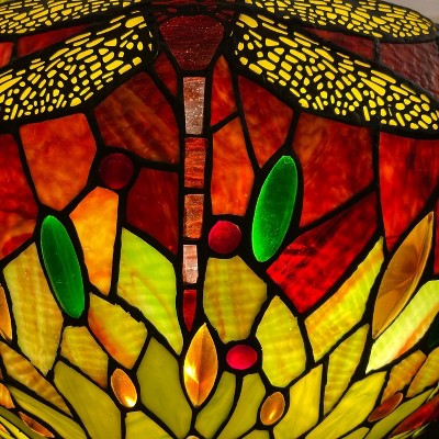 Empress Dragonfly 19" Tiffany-Style Bronze 3-Light Pendant