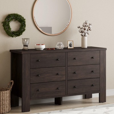 Image of 6 Drawer Dresser for Bedroom, Modern Wooden Dresser Organizer with Storage Drawers