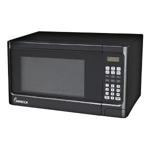 Impecca 1.1 Cu Ft Countertop Microwave Oven, 1000W w/ 10 Power Levels and LED Digital Display, Black - 1 of 3