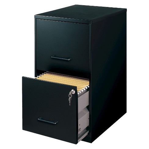 hirsh black vertical 2-drawer filing cabinet metal