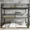 KWPZQEB Triple Bunk Bed with Safety Guardrails & Ladder, Metal Triple Bunk Bed with Noise-reduced Design, No Box Spring Need, Easy Assembly - 2 of 4