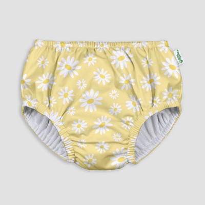 green sprouts Baby Girls' Daisy Print Pull-Up Reusable Swim Diaper - Yellow 6-12M