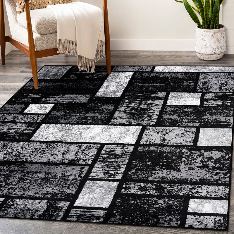 Luxe Weavers Geometric Squares Modern Colorblock Area Rug, 1 of 9