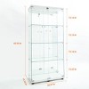 Syemin Decorative Storage Cabinets Tempered Glass Display Cabinet, Display Cabinet with Glass Doors, Storage Cabinet, White, 30.91"*13.58"*64.17" - 3 of 4
